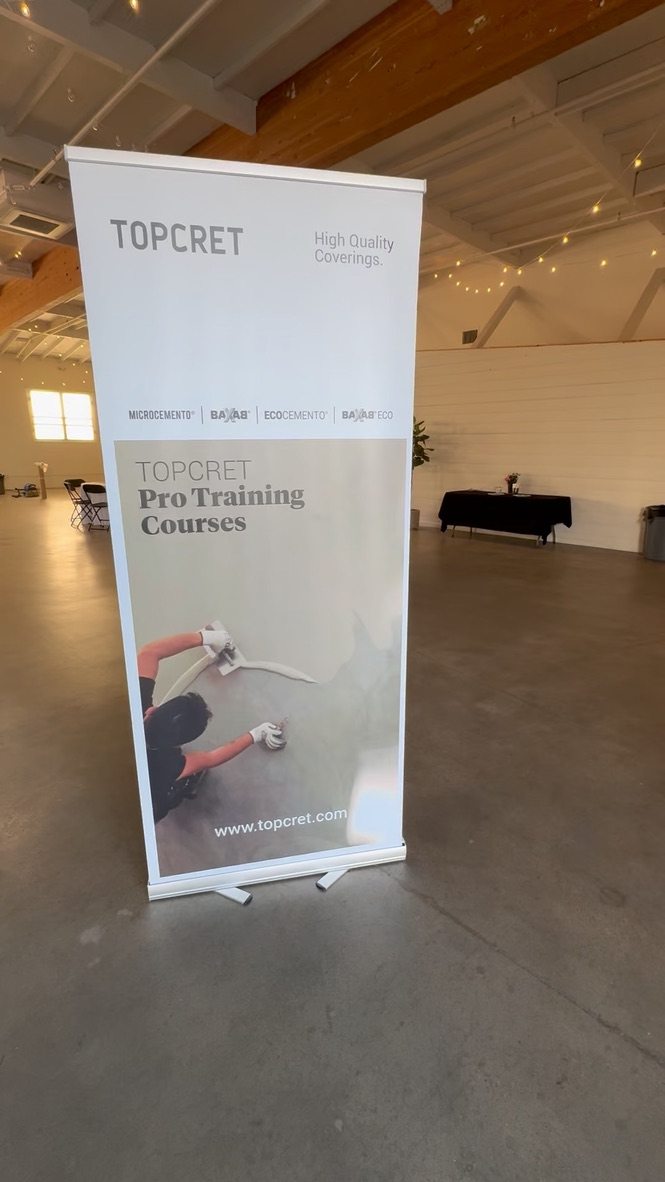 Topcret Pro Training Courses banner at the training venue