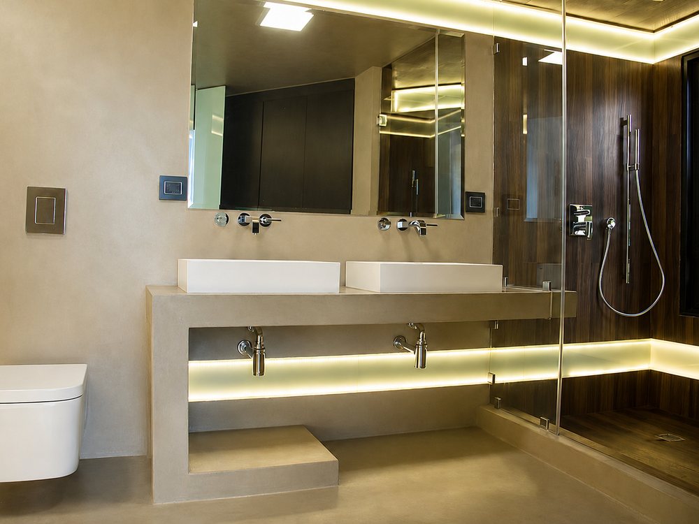 EcoCemento walk-in shower