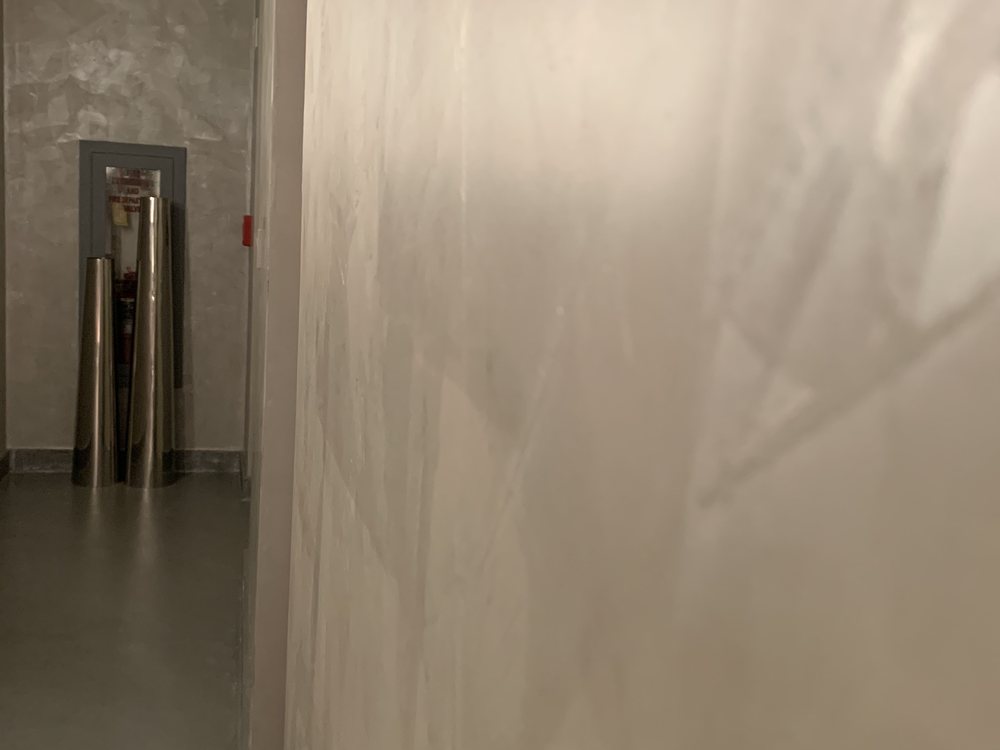 Real Metals silver metallic feature wall